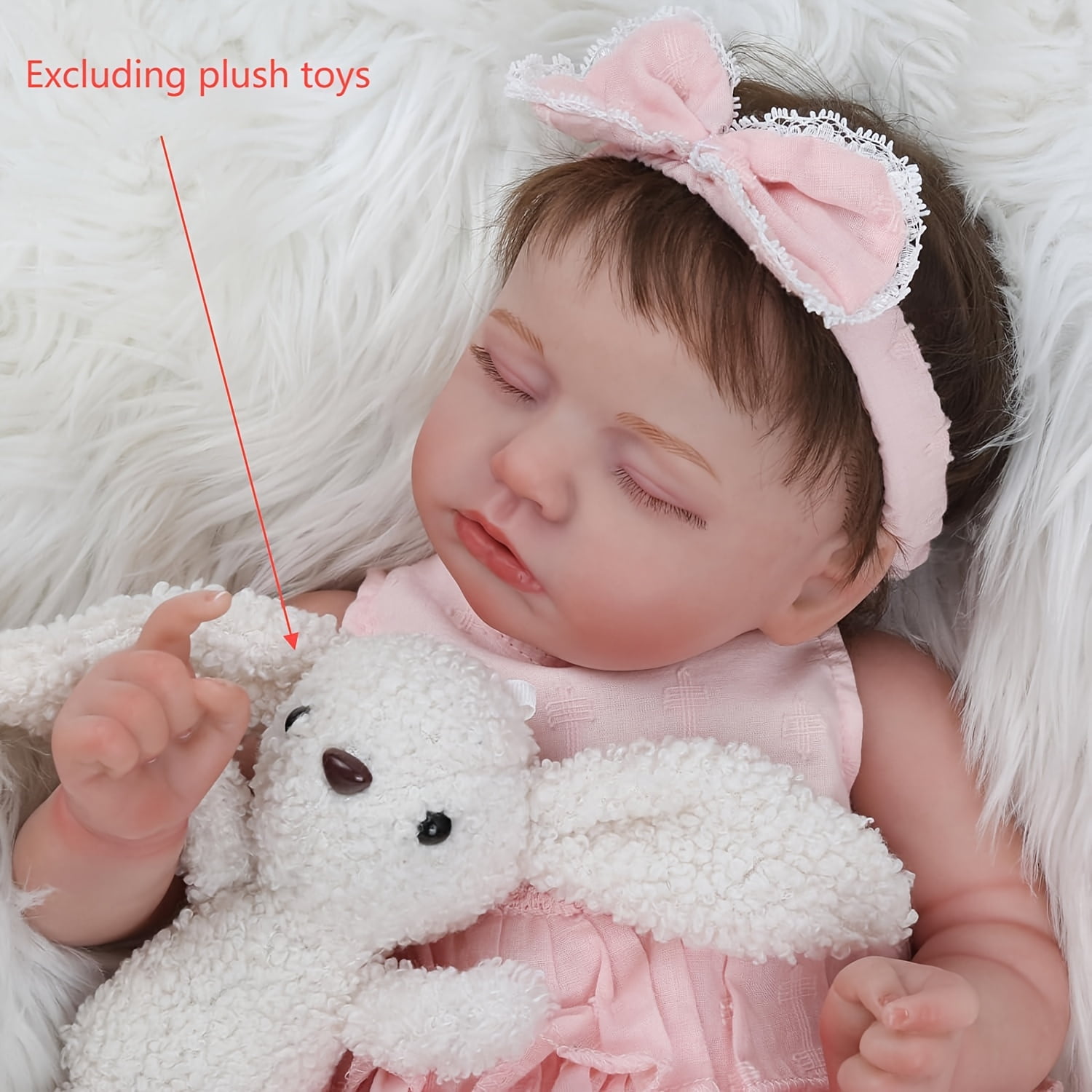 Handmade Realistic 19-Inch Full Vinyl Lifelike Doll - Poseable Jointed Limbs & 360° Rotating, Pink Reborn Baby Doll