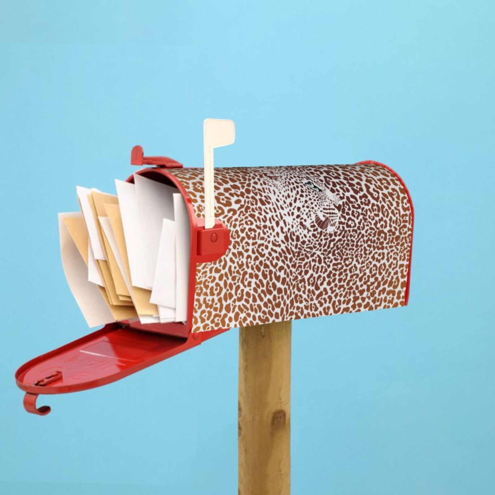Picia Leopard Brown Magnetic Mailbox Cover Standard Size-25.5x21 in