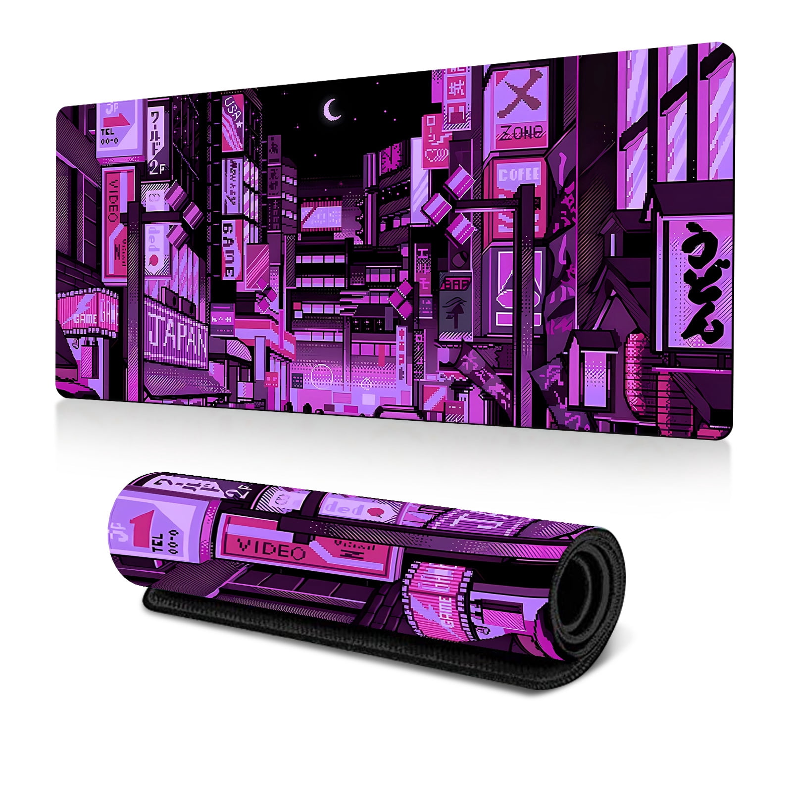 Gaming Pad City Extended Large Desk Mat Big Pad Nonslip Rubber Base Stitched Edged Long Desk Pad
