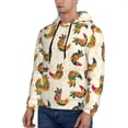 thumbnail image 3 of Picia Boho Chicken Pattern Casual Men's Hoodie - Lightweight Hooded Sweatshirt with Kangaroo Pocket, Comfortable Pullover for Everyday, Travel-4X-Large, 3 of 7