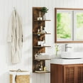 thumbnail image 5 of Costway 2 PCS 5-Tier Wall Shelves Vertical Floating Storage Shelf Unit Wall-Mounted Organizer Rustic Brown, 5 of 9