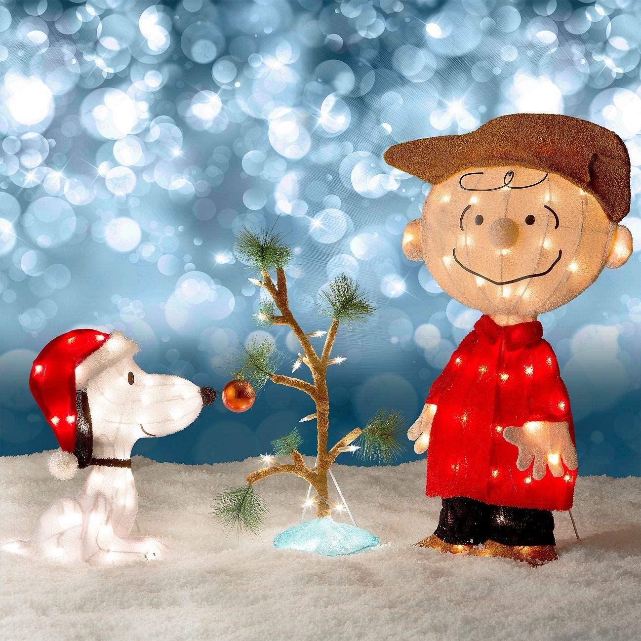 Tis Your Season Charlie Brown Snoopy Lighted Christmas Decoration photo 2