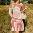 thumbnail image 3 of Abstract Pink Wavy Design Dress Summer Dresses Woman Street Style Big Size Casual Dress, 3 of 9