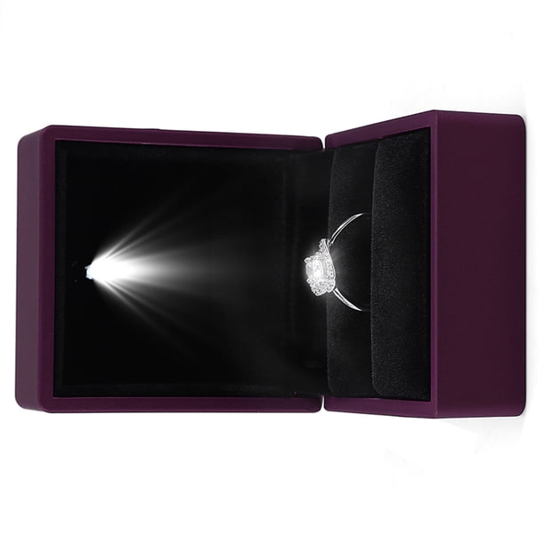 Caja Para Presentación De Joyas Con Almacenamiento De Anillos Con Luz LED, Diseño Elegante Para Compromisos, Bodas Y Más