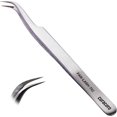 thumbnail image 1 of Curacoro Lash Tweezer - Professional & Precision Fiber Tip Grip Lash Tweezers for Eyelash Extensions, Multi Shapes & Purposes Tweezers for Volume, Isolation & Classic Lashes (Silver, Fan-lash-tic), 1 of 8