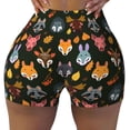 thumbnail image 2 of Pofeuu Forest Animal Faces Print Workout Shorts for Women Scrunch Butt Lifting High Waisted Yoga Gym Seamless Booty Biker Shorts-Small, 2 of 8