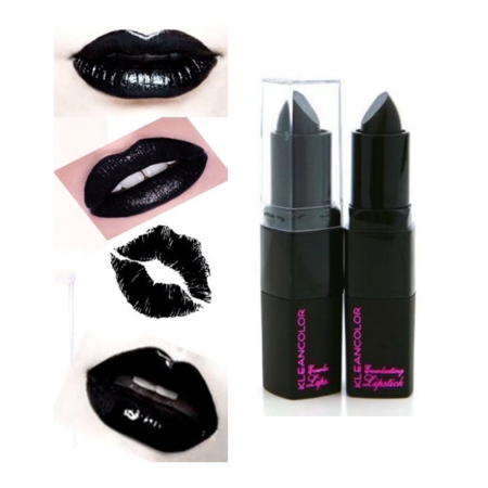 - LWS LA Wholesale Store Kleancolor Full Size Round EVERLASTING LIPSTICKS - BLACK color Lipstick