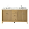 thumbnail image 2 of Vanity Art 60" Bathroom Vanity with Sinks and Engineered Marble Top, Freestanding Storage Cabinet with 2 Drawers, 2 Shelves and 1 Flip Down Tray, 2 of 10