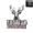 2PCS#027, variant on Hunting Special Edition 3D Chrome Metal Car Emblem for Truck or SUV Stag Head Badge with Raised Antler Detail Plus Adhesive Backing for Pickups Campers Toolboxes Lockers Gear Cases 1PC