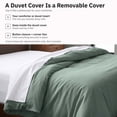 thumbnail image 5 of California Design Den King Size Duvet Cover - 400 Thread Count, 100% Cotton Sateen, Comforter Cover - Sage Green, 5 of 9