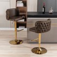 thumbnail image 2 of Swivel Bar Stools Set of 2, PU Leather Bar Stools with Back, 25"-33" Counter Height to Bar Height Adjustable Stool Chairs, for Kitchen Island Pub Dining Room (2Pcs,Chocolate Brown), 2 of 6
