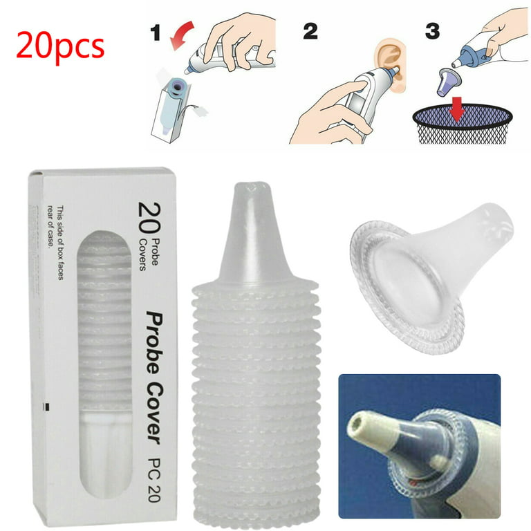 Ear Thermometer Probe Covers, 100 Pieces Disposable Clear Refill Caps Lens  Filters Replacement