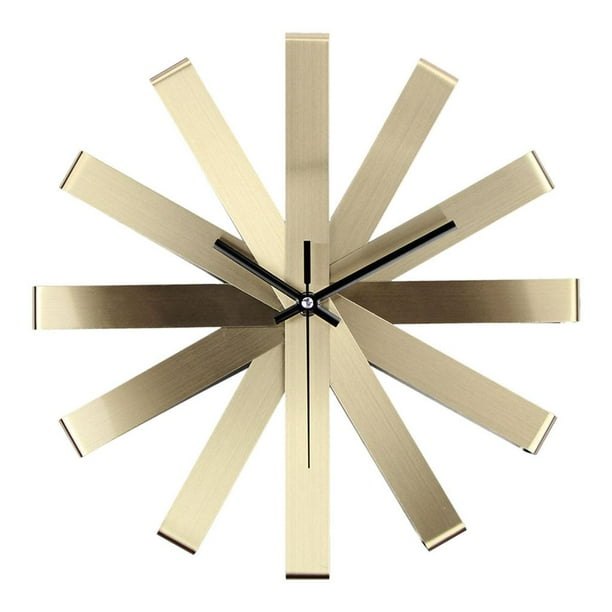 Cinta de acero inoxible reloj de pared con batería movimiento de dorado Zulema Reloj de pared