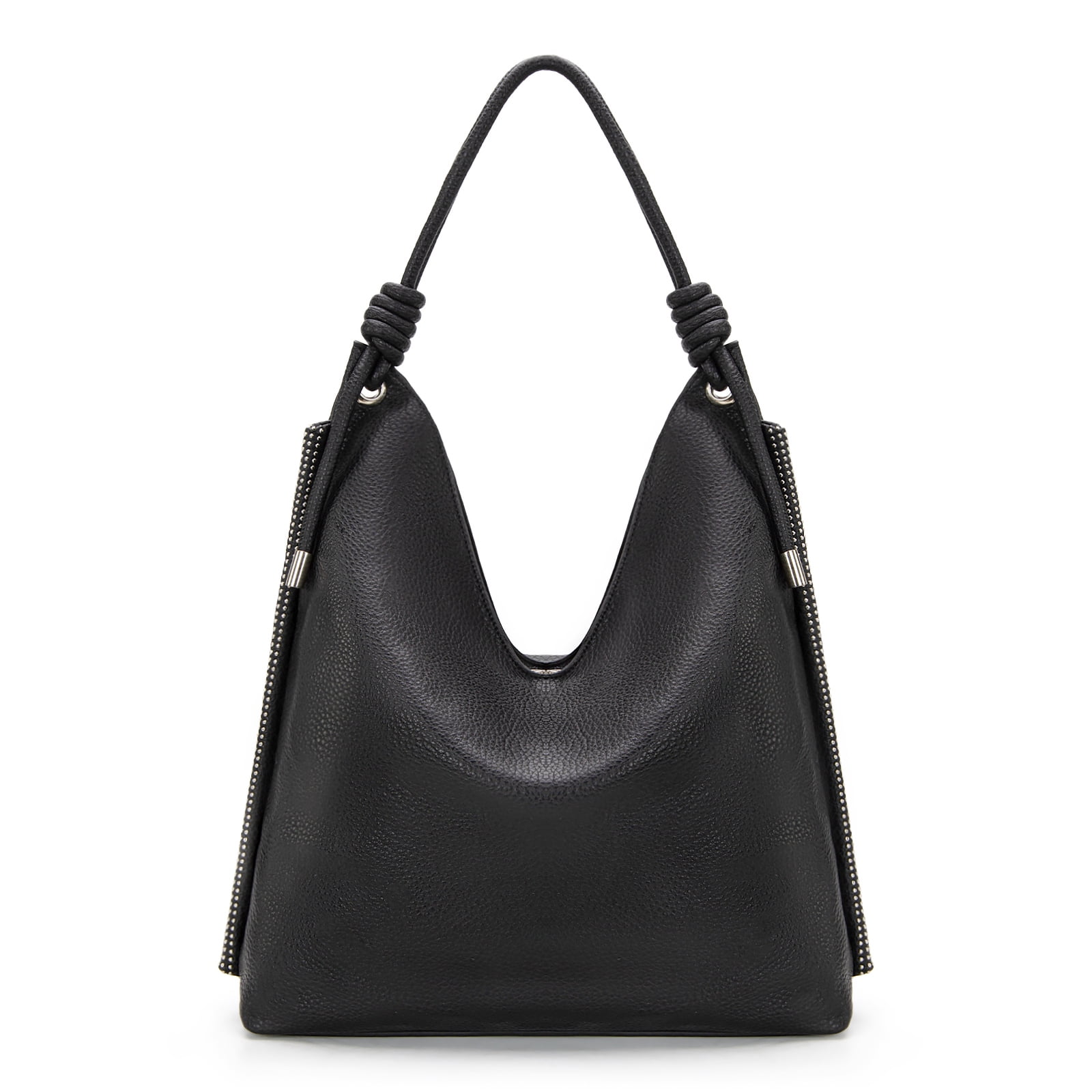 Montana West Hobo Bags for Women Soft Slouchy Top Handle Shoulder Purses Handbag with Knot Strap, Black