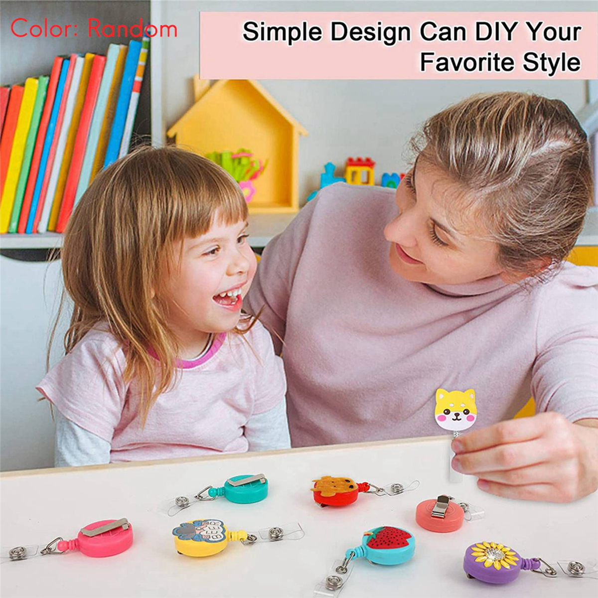 100 Pcs Retractable Badge Reel Clips Holder Mixed Solid Color Nurse Students Doctor ID Badge Holder for Hanging ID Card