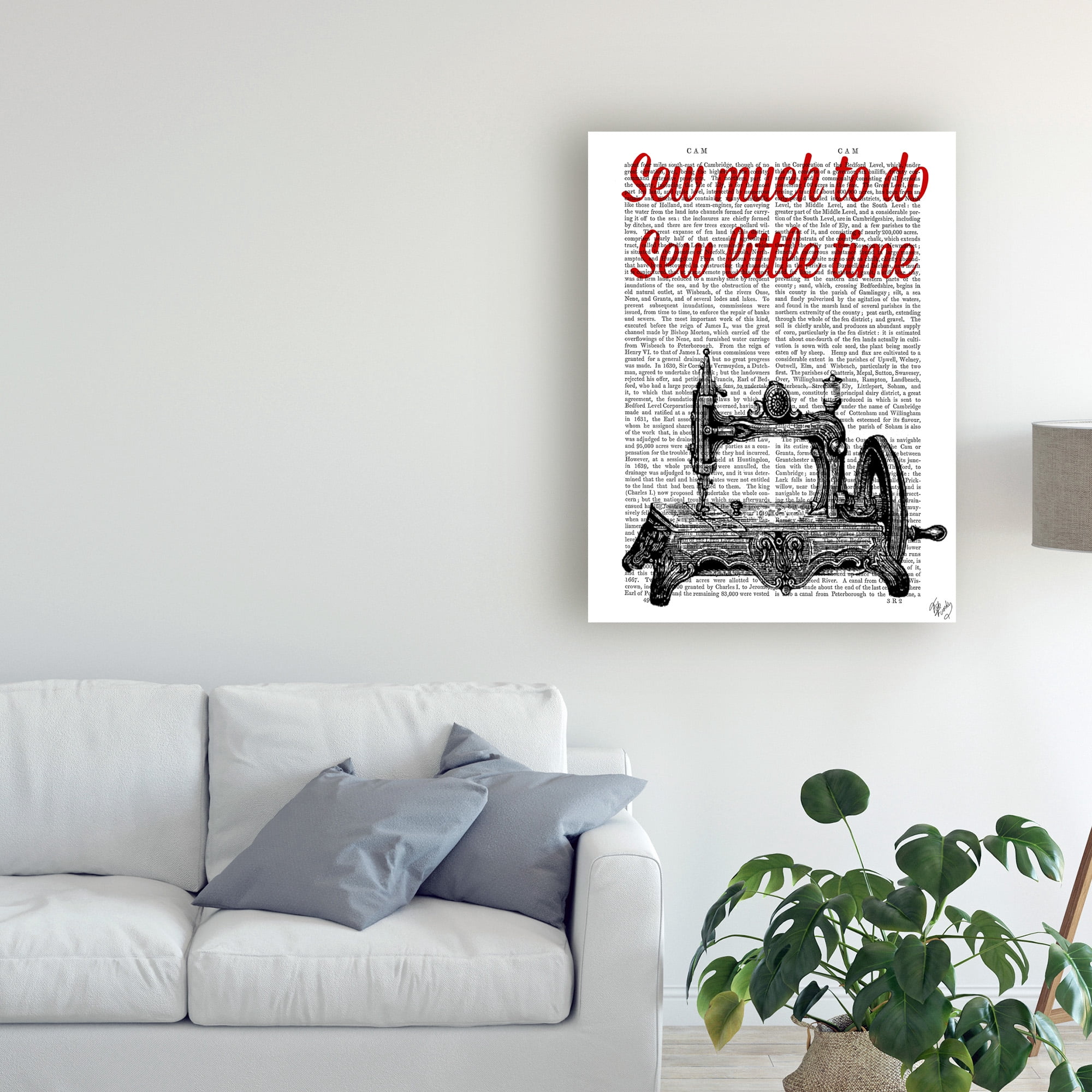 Trademark Fine Art 'Sew Little Time Illustration' Canvas Art by Fab Funky