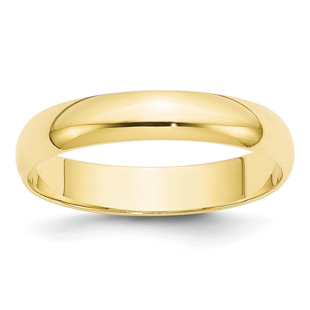 Diamond2Deal 10k Yellow Gold 4mm LTW Flat Wedding Band Ring for Women 