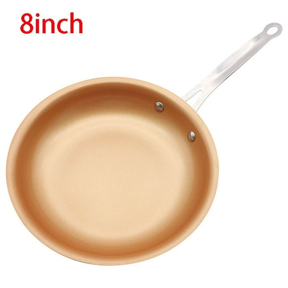 Biinggo 10 Inches Copper Red Ceramic Induction Frying Pan, Scratch Resistant Nonstick Skillet
