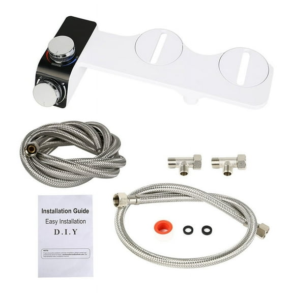 Hot and Cold Dual Multifunctional Simple Installation Bidet No Electricity Smart Toilet Seat Butt Flusher,B