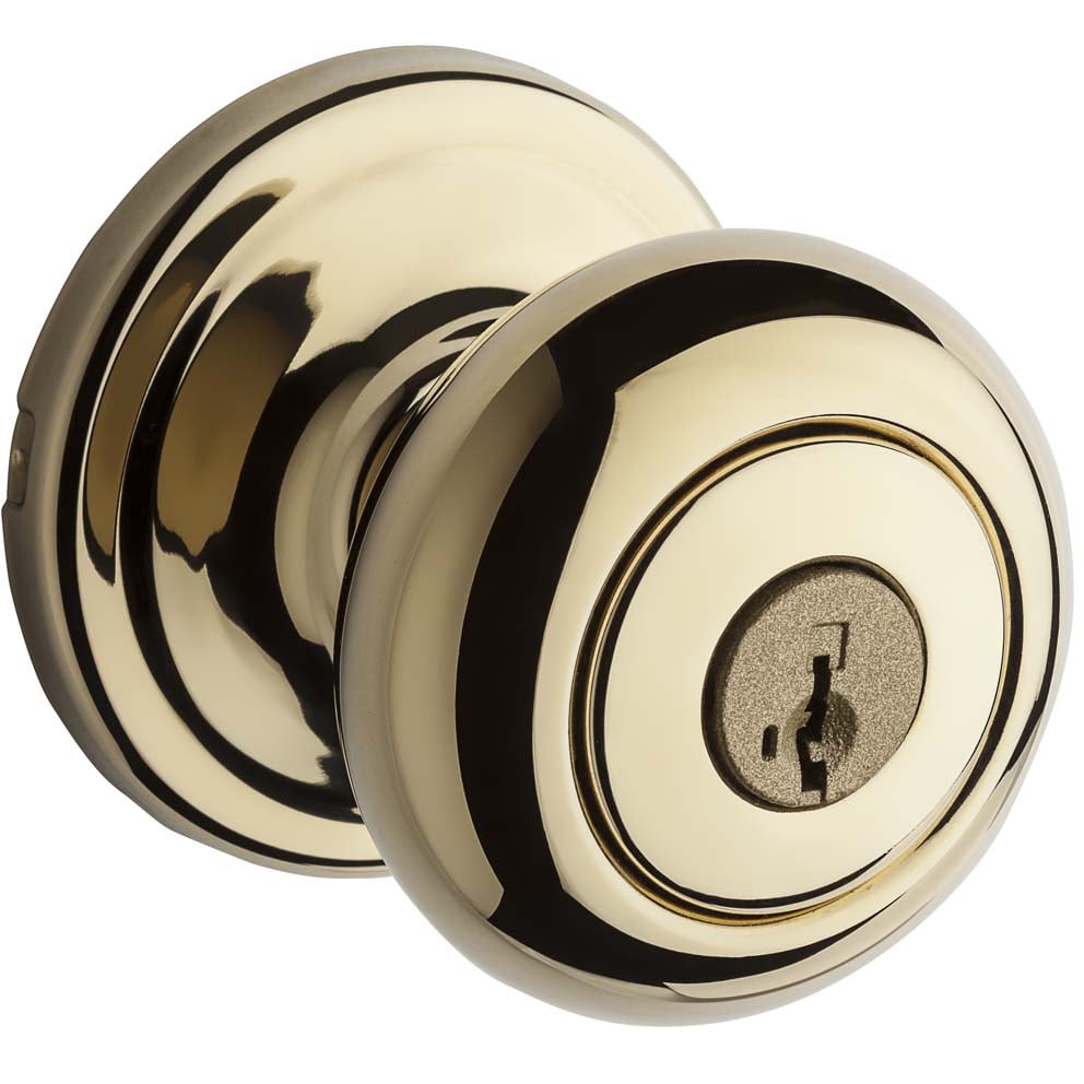 WEISER Lock GA531 T3 SMTK4 MS 6LR1 Troy Entry Knob, Bright Brass