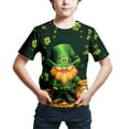 thumbnail image 2 of St Patricks Day Shamrock Shirts for Boys and Girls Round Neck Short Sleeve Soft Comfortable Cotton Casual Spring Summer T-Shirts Z03-Mint Green 7-8 Years, 2 of 3