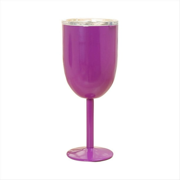 Copa de Vino Copa de Doble Capa de Acero Inoxidable Color Vaso de Gran Capacidad de Vino Resistente Púrpura
