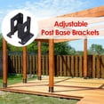 thumbnail image 5 of Heavy Duty Post Anchor - Stable Support Pergola - Mailbox Post Bracket, 4 Stable Pergola Anchors, Black Half Base for Steel Posts, 5 of 5