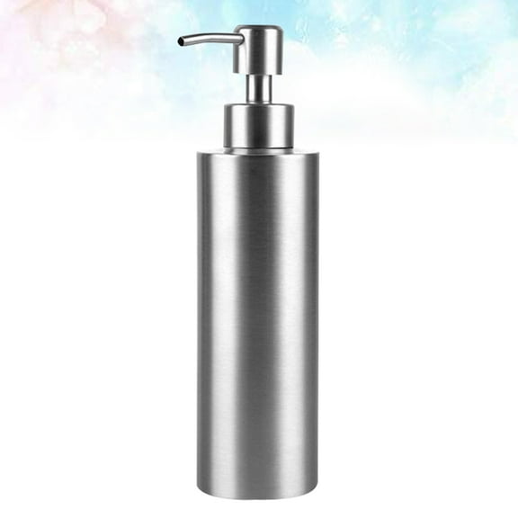 GOOHOCHY Silver Stainless Steel Soap Dispenser with Pump for Bathroom Storage Lotion Bottle 250ml