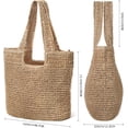 thumbnail image 6 of Straw Beach Bag for Women Summer Woven Beach Tote Bag Shoulder Handbags Boho Bag, 6 of 6