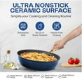 thumbnail image 3 of Granitestone 12 Inch Non Stick Frying Pans Nonstick Frying Pan Skillet Nonstick Pan, Large Non Stick Pan, Induction Pan, Kitchen Pans, Cooking Pan, Ceramic Pan for Cooking, Dishwasher Safe, Navy Blue, 3 of 8