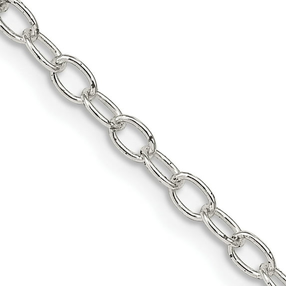 Sterling Silver 3.4mm Oval Cable Chain (30 X 3.4) Made In India qfc72-30