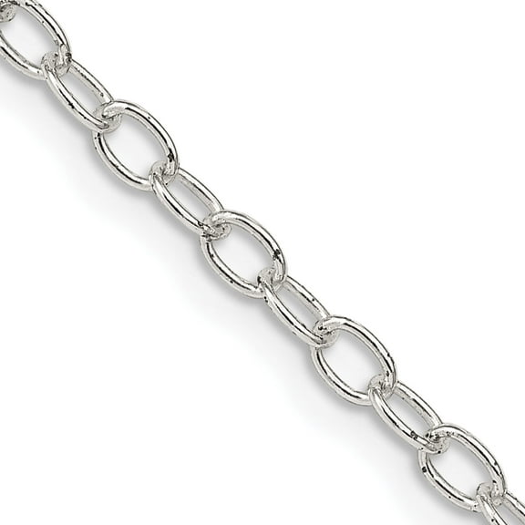 Sterling Silver 3.4mm Oval Cable Chain (20 X 3.4) Made In India qfc72-20