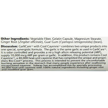 Solaray GarliCare with Cool Cayenne 30 Capsules