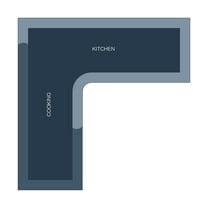 YiJuHui 1pcs Non-Slip L-Shaped Kitchen Rug with Memory Foam, Super Absorbent Washable Corner Mat for Cooking and Living Room Floor Protection 120x120cm