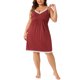 thumbnail image 2 of Noche de lencería para mujer Agnes Orinda, pijama de talla grande con tirantes de encaje, vestido de noche tipo babydoll, escote en V, 4X, rojo, 2 of 6