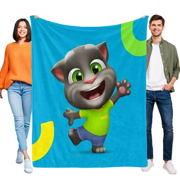 Throw Blanket for Talking Tom Bed Couch Soft Warm 30x40 Inch Flannel Blanket for Kids Boys Girls Gifts Home Decor