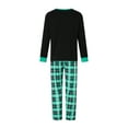 thumbnail image 5 of Qiylii Family Matching Christmas Pajamas Set, Letter  Leaf Print Long-Sleeved Round Neck Tops + Plaid Pattern Trousers Sleepwear Outfits for Holiday Pjs Sets, 5 of 10