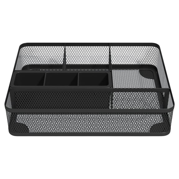 Staples TRU RED 7 Compartment Mesh Drawer Organizer Matte Black TR57544-CC