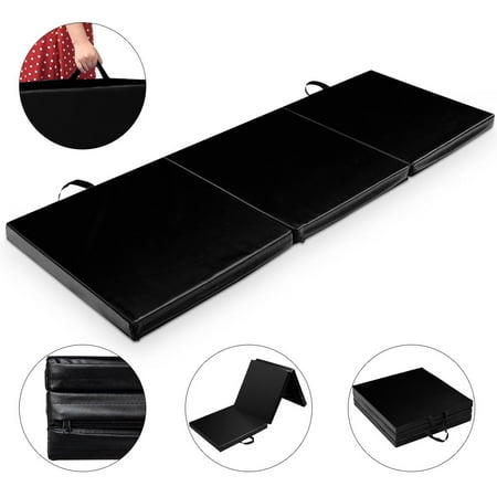 Folding Map - Costway Tri-Fold Gymnastics Mat 6'x2' Folding Fitness Exercise Carrying Handles