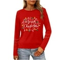 thumbnail image 2 of Craaazy Christmas Round Neck Long Sleeve Xmas Printed Shirts Funny Merry Christmas Sweatshirt Women's Tops Gifts, 2 of 6