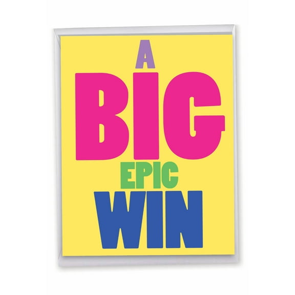 1 Jumbo Funny Congratulations Greeting Card (8.5 x 11 Inch) - Big Epic Win Congratulations J3896CGG-US