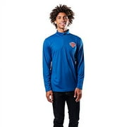 Ultra Game NBA New York Knicks Mens Quarter-Zip Pullover Active Shirt, Team Color, Medium