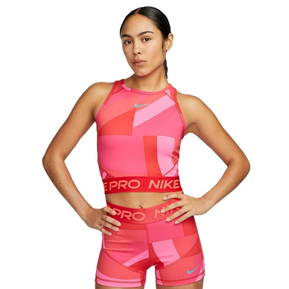 Nike Pro Dri-FIT Women's Cropped Training Tank Pink XL New