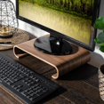thumbnail image 5 of Navaris Wood Monitor Stand Riser - Computer Desk Organizer Desktop Dock Wooden Mount Display for PC TV Screen Notebook Laptop - Walnut, 5 of 5