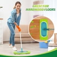 thumbnail image 4 of HSAPOW-2 Pcs Reusable Mop Refill Pads Replacement Compatible with Most XL Sweeper 17" x 5" Microfiber Mops Head Floor Cleaning Supplies (Handle is Not Included) (Green), 4 of 4