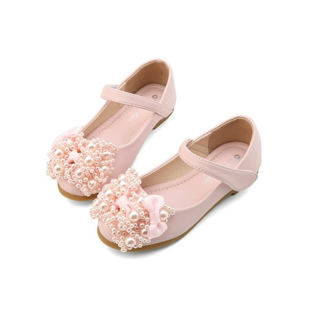 

Ymiytan Girl s Dress Shoes Magic Tape Mary Jane Sandals Comfort Flats Party Princess Shoe Casual Ankle Strap Pink 13C
