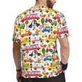 thumbnail image 2 of Wukai Transports with Animals Print Men's Short-Sleeved Mesh T-Shirt,Quick-Dry Short Sleeve Workout T-Shirt-X-Small, 2 of 8