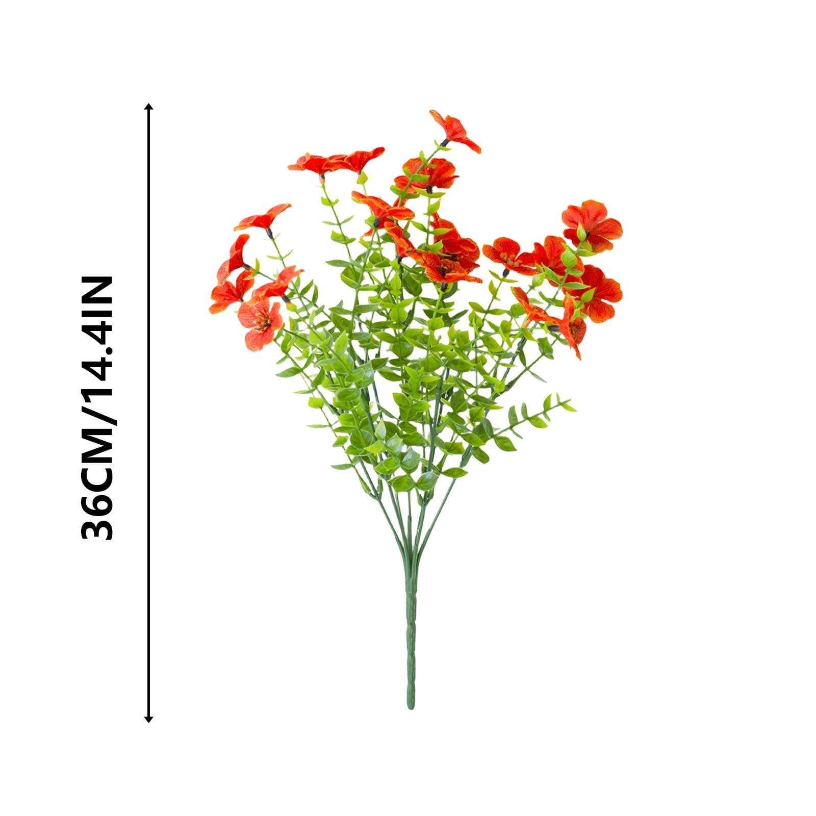 DAMAI Artificial Flowers for Outdoor Indoor Garden Home Decoration,Silk Violet with Eucalyptus Leaves Fake Plants,UV Resistant Flowers for Garden Patio Porch Window Box Outdoor Indoor Decor(Light Red)