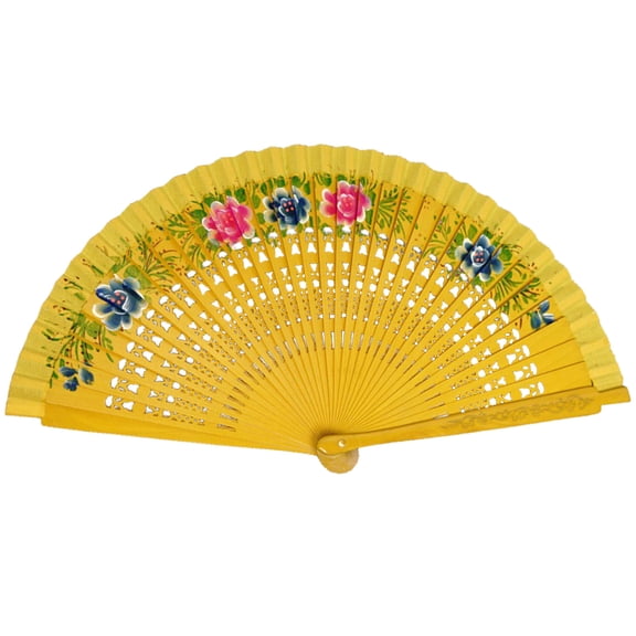 Small Hand Fan Vintage Spanish Folding Fan Double-Side Hand Painting Cooling Fan for Desk Decors Gift Dance Fan