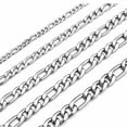 thumbnail image 3 of Stainless Steel Figaro Chain Necklace 16"-36" Men Women 3/4/5/7/9/10/12Mm N70, 3 of 6